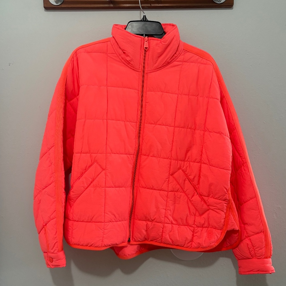 FP Movement by Free People Neon Coral Quilted Puffer Jacket